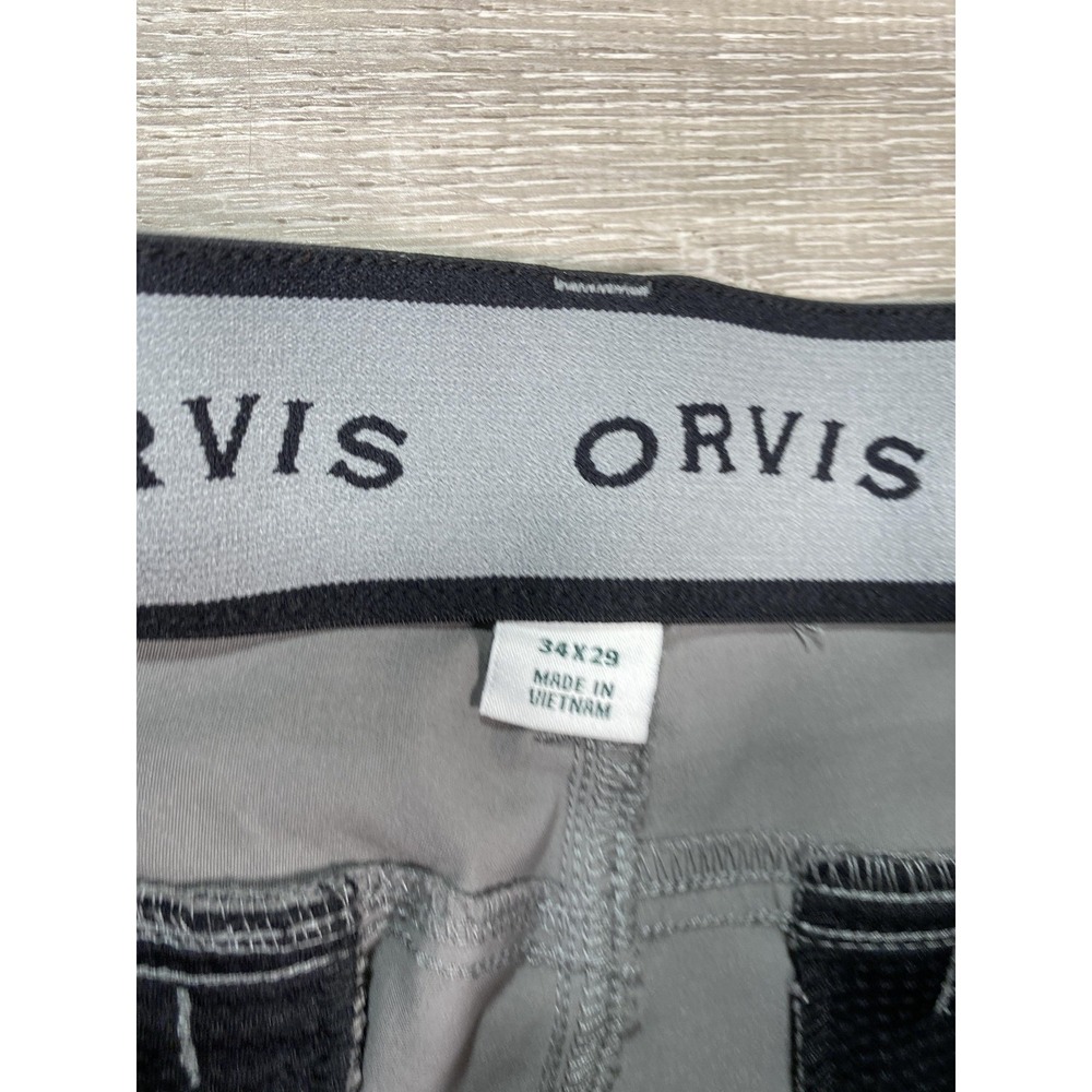 Orvis Pants Mens 34x29 Gray Hiking Water Repellent‎ Stretch Zip Media Pocket - Picture 3 of 13